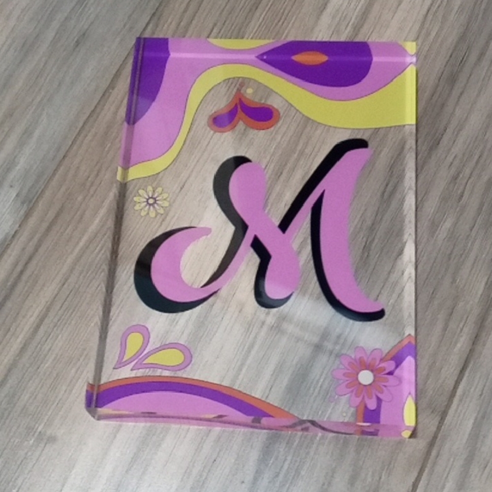 Acrylic Block with Letter M